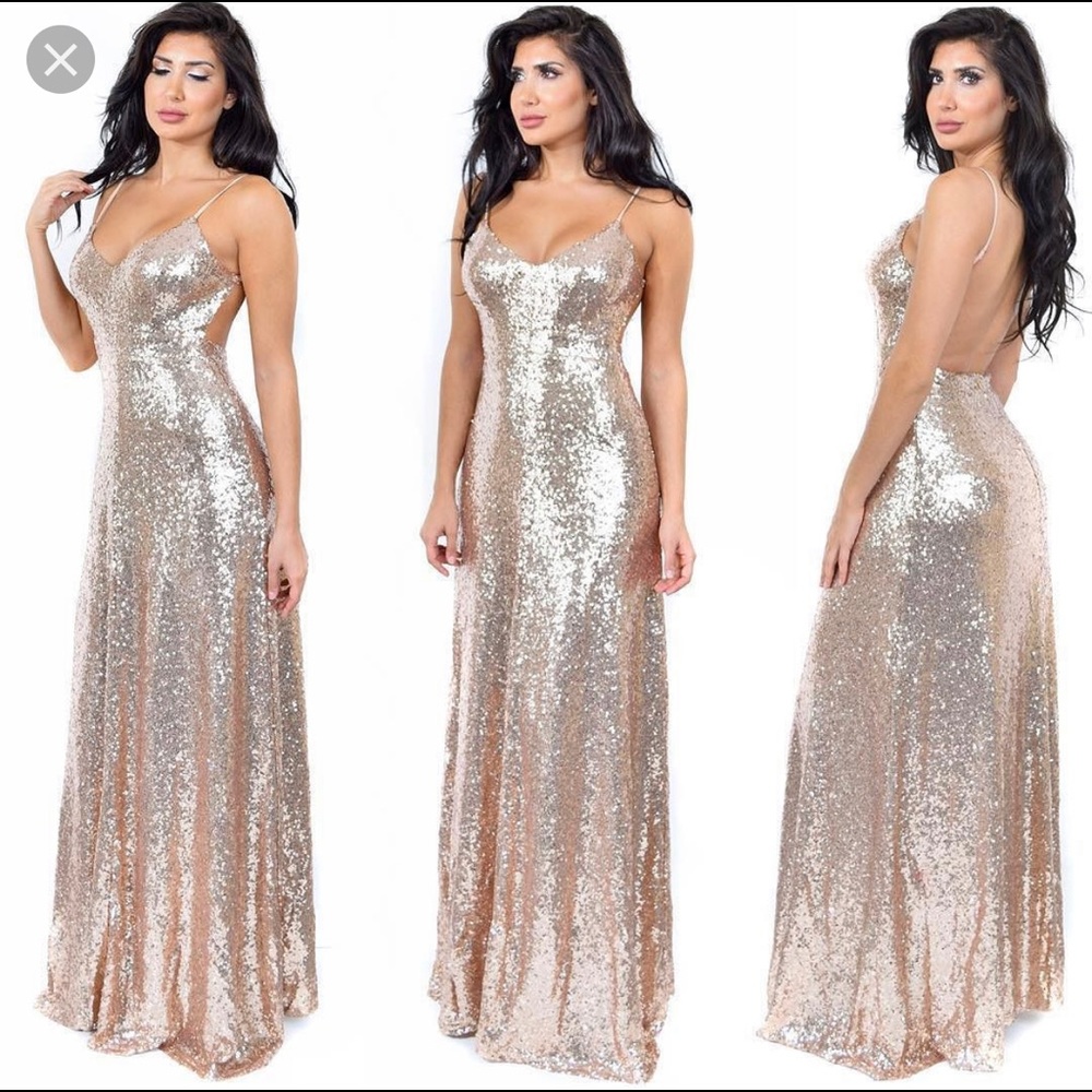 Rose gold Sequin dress size Medium